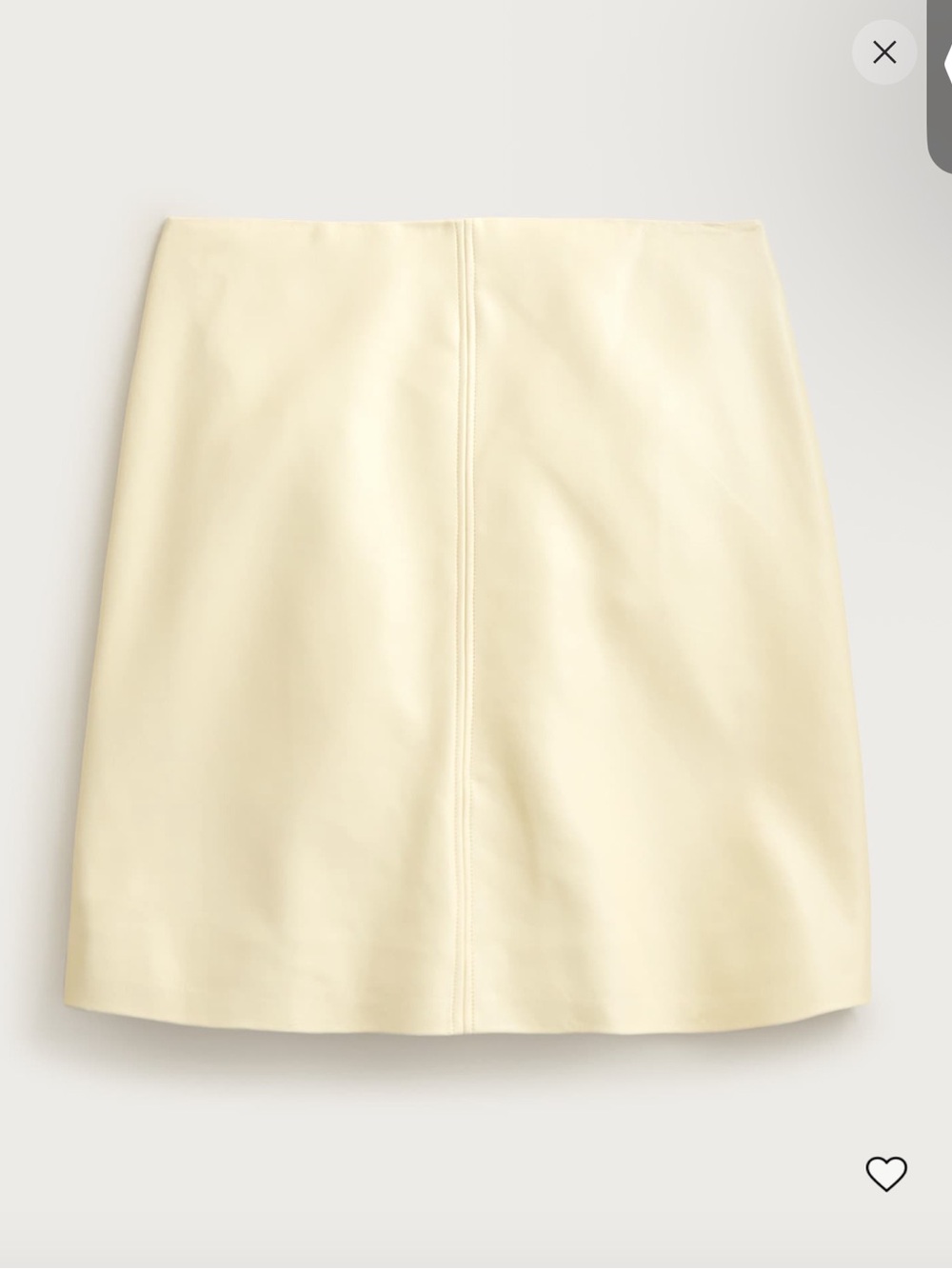 Butter yellow faux leather skirt